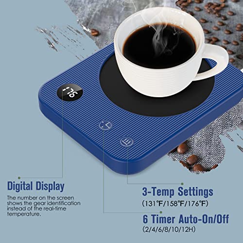  Mug Warmer For Desk With Auto ON/Off, Coffee Mug Warmer With 3 Temperature Settings, Coffee Warmer With Auto-Off Timer, Smart Coffee Cup Warmer With LED Display, Gift On Birthday, Thanksgiving, Etc