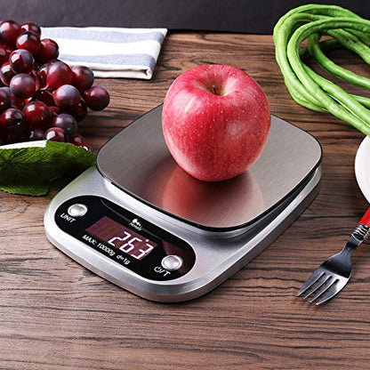  Himaly Digital Kitchen Scale 22lb 10KG/1g Multifunction Electronic Food Scale For Baking Cooking Meals With Stainless Steel Platform, High Accuracy Pocket Scale With LCD Display & Tare Function