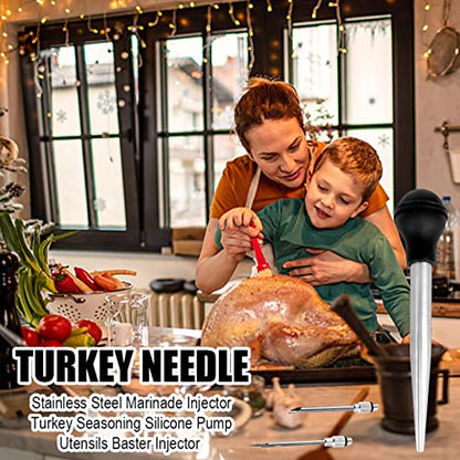  Yoki Peony Stainless Steel Turkey Baster Baster Syringe For Cooking, Meat Injector Syringe