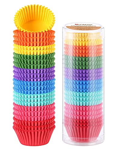  Fbera Colored Mini Cupcake Liners Vibrant Muffin Baking Cups 400-Count