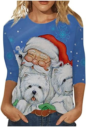  Womens 2022 Fall Fashion Tops Fall Loose Tops Christmas Print Long Sleeve Sweatshirts Plus Size Pullover Top Fall