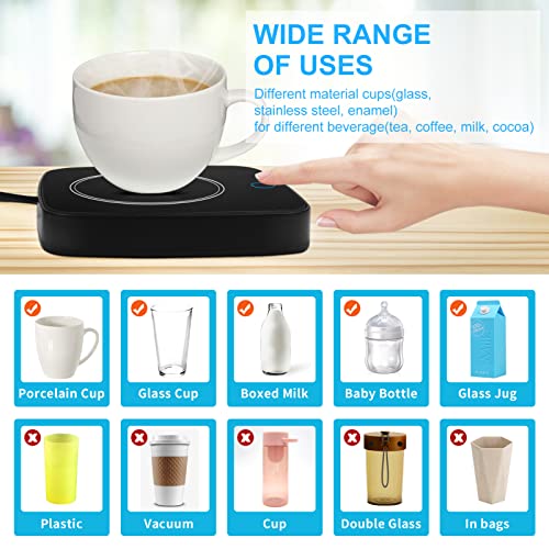  Coffee Cup Warmer For Desk, Smart Coffee Mug Warmer For Desk Home Office Use With 3 Temperature Setting, Beverage Warmer Candle Warmer For Tea, Water, Milk, Coffee Mug Warmer, Coffee Heating Plate
