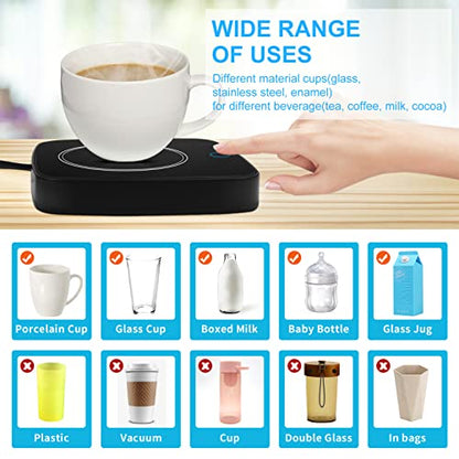  Coffee Cup Warmer For Desk, Smart Coffee Mug Warmer For Desk Home Office Use With 3 Temperature Setting, Beverage Warmer Candle Warmer For Tea, Water, Milk, Coffee Mug Warmer, Coffee Heating Plate
