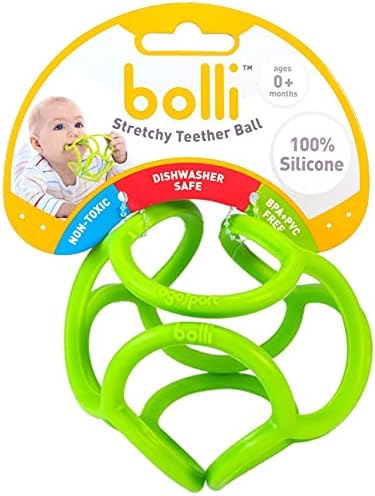  Teething Ring Tactile Sensory Ball Toy For Babies & Kids - Stretchy, Soft Non-Toxic Silicone - Ages 3 Months And Up - Red