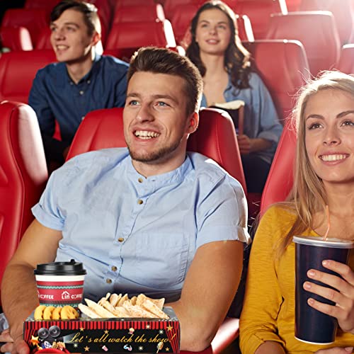  30 Pcs Movie Night Snack Trays Disposable Movie Trays Movie Night Supplies Snack Boxes Movie Theater Decor Cardboard Snack Holder For Cinema Party Favors Food Popcorn Drink Candy Decorations