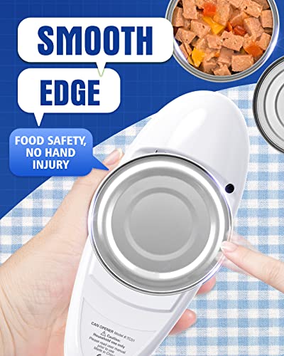  Smooth Edge Electric One-Touch Can Opener, Food-Safe Automatic Can Openers For Kitchen Fits Almost All Can Sizes, Hands Free Battery Can Openers Prime For Seniors With Arthritis