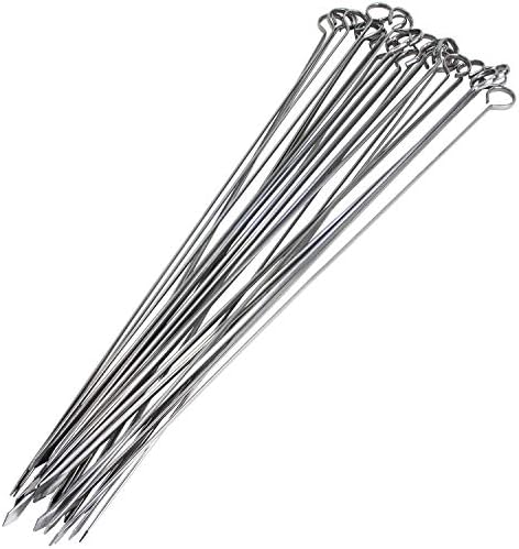  24 Pack Kabob Skewers For Grilling 12 Inch - BBQ Grill Grilling Accessories, Stainless Steel