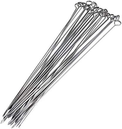  24 Pack Kabob Skewers For Grilling 12 Inch - BBQ Grill Grilling Accessories, Stainless Steel