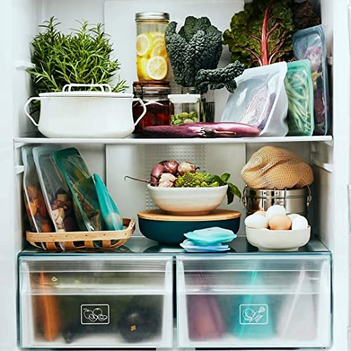  Silicone Reusable Storage Bag, Snack (Agave) | Food Meal Prep Storage Container | Lunch, Travel, Makeup, Gym Bag | Freezer, Oven, Microwave, Dishwasher Safe, Leakproof