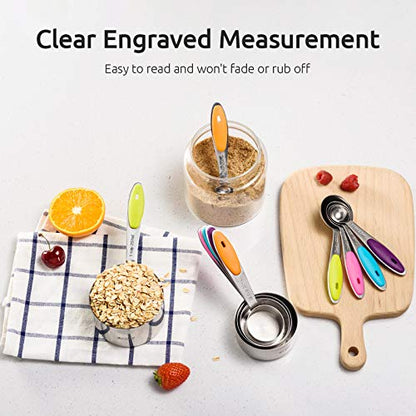 10 Piece Measuring Cups And Spoons Set In 18/8 Stainless Steel