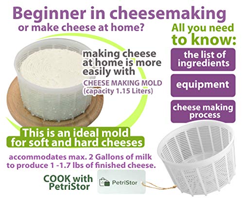  Basic Cheese Form, Soft & Hard Cheeses Hard Cheese Mold Butter Punched Making Form 1.15 Liters