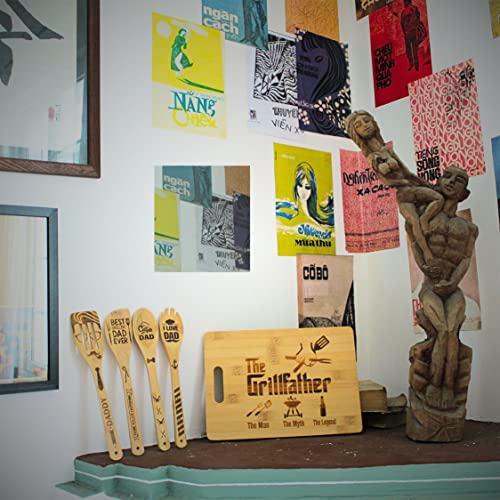  Fathers Day Gifts, Gifts For Dads, Dad Cutting Board, The Grillfather The Man The Myth The Legend - Dad Gifts On Birthday Engraved Board Gift Set For Papa, Stepfather, Godfather 9.4 X13.4"