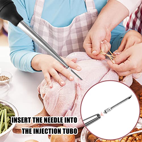  Yoki Peony Stainless Steel Turkey Baster Baster Syringe For Cooking, Meat Injector Syringe