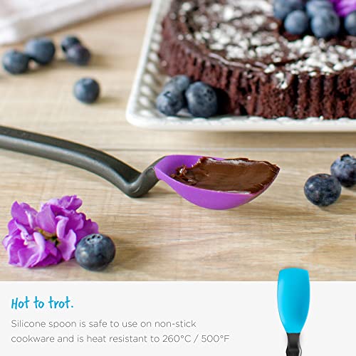  Dreamfarm Mini Supoon | Non-Stick Silicone Sit Up Scraping & Cooking Spoon With Measuring Lines | Green