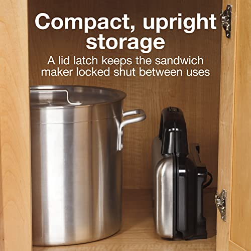  Deluxe Hot Sandwich Maker, Nonstick Plates, Stainless Steel (25415)