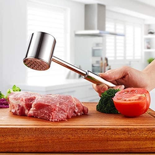 Zeerkeer Meat Tenderizer Hammer Tool Stainless Steel Dual-Sided Meat Mallet For Tenderizing Flattening Steak, Beef, Chicken, Pork And Poultry-Dishwasher Safe