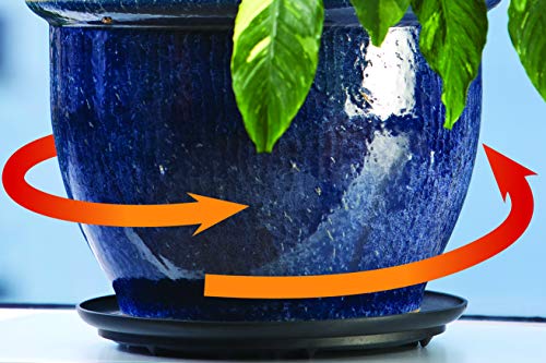  Bosmere S41610 Down Under Plant Turner, Heavy-Duty Rotating Plant Stand, Protects Decks, Wood Floors, Carpet, Tile, 250lbs Capacity, 16-Inch, Black