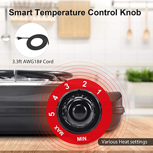  Electric Coals Burner Multipurpose Charcoal Burner ETL Approved Single Hot Plate 1000W Charcoal Starter With Adjustable Temperature Control Stainless Steel Cooktop Countertop For Camping&Cooking