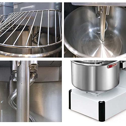  Commercial Food Mixer 21QT Commercial Food Stand Mixer Dough Kneading MachineDouble -speed Double-acting 304 Stainless Steel 1.5KW 120V