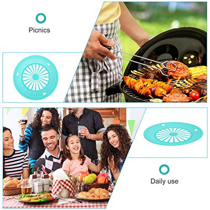  10Pcs Bbq Paper Plate Holder Reusable Plastic Paper Plate Holder Barbecue Paper Plate Round Plate Trays Plastic Dinnerware For Party BBQ And Camping Paper Plate Tray Picnic Disposable Plates Holder