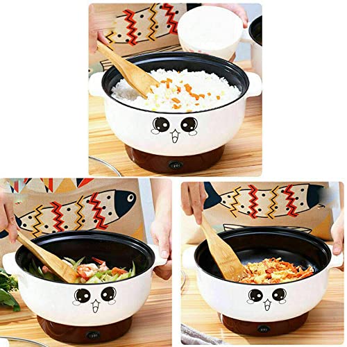  2.8L With Lid (No Steamer) Multifunction Electric Cooker Skillet Pot Wok Electric Hot Pot For Noodles Cook Rice Fried Stew Soup Steamed Fish Boiled Egg Non-stick