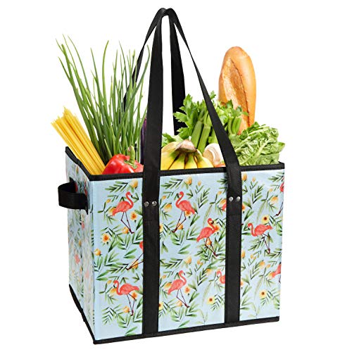  Reusable Grocery Bags Set Durable Heavy Duty Tote Bag Collapsible Grocery Shopping Box Bag With Reinforced Bottom