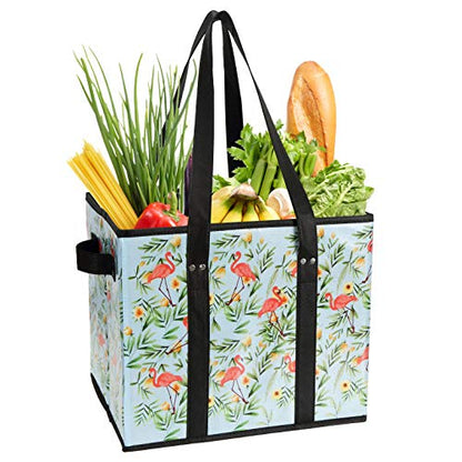  Reusable Grocery Bags Set Durable Heavy Duty Tote Bag Collapsible Grocery Shopping Box Bag With Reinforced Bottom