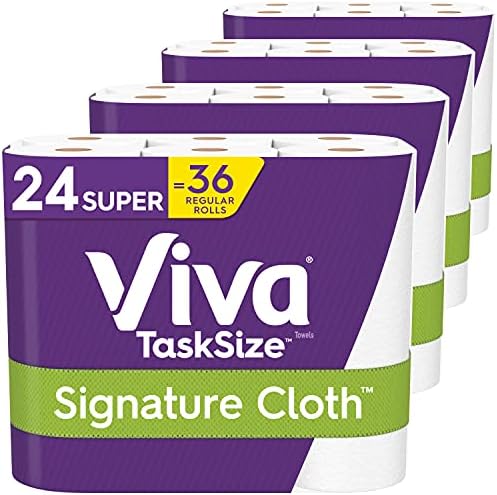 Viva Signature Cloth Paper Towels, Task Size - 24 Super Rolls (4 Packs Of 6), 81 Sheets Per Roll