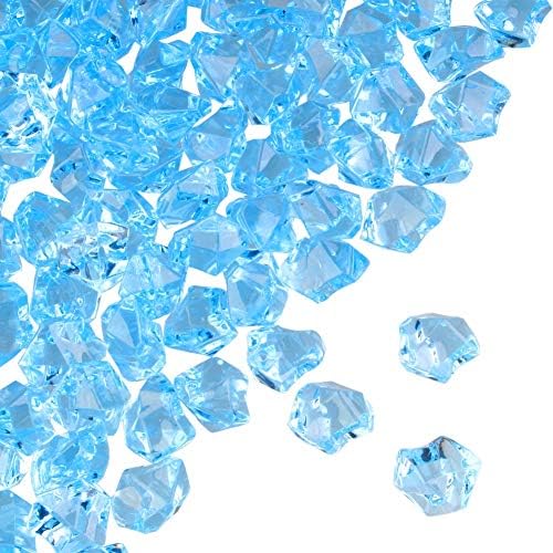  Patriotic Acrylic Ice Rocks Crystals Gems ~550 Pcs 3 Lbs Bulk Bag For Vase Filler Table Scatter Party Wedding Arts Crafts Decoration Display Idea -Red Blue Clear Blend