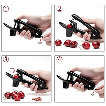  Cherry Pitter Tool Cherries Corer Pitter Tool Stainless Steel Fruit Pit Remover For Cherry Jam With Lock Design