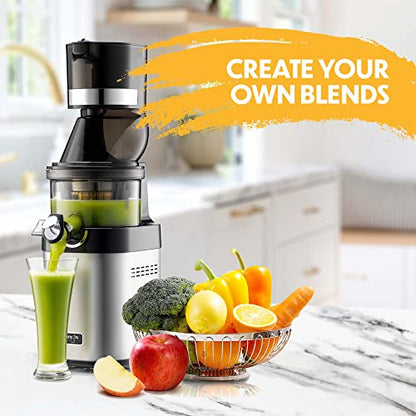  CS600 Whole Slow Juicer With BPA-Free Components, 24 Hour Operation, Easy To Clean, Heavy Duty, Commercial Grade, Stainless Steel