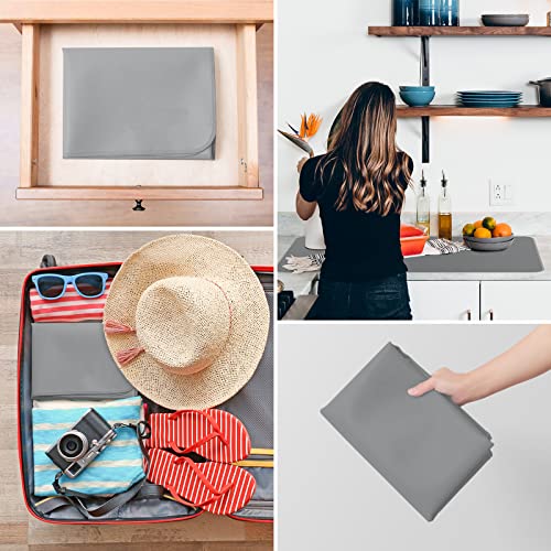  Kitchen Coffee Maker Heat Resistant Mat, Waterproof Silicone Coffee Mat, Fireproof Countertop Protector Cover Mat Under Oven, Coffee Maker, Cutting Board, Bread Machine (Grey, 16"X25")