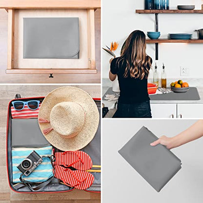  Kitchen Coffee Maker Heat Resistant Mat, Waterproof Silicone Coffee Mat, Fireproof Countertop Protector Cover Mat Under Oven, Coffee Maker, Cutting Board, Bread Machine (Grey, 16"X25")
