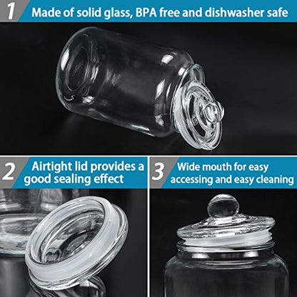  Glass Jar With Airtight Lid, Glass Canister 0.79 Gallon, Pantry Storage Container, Large Apothecary Jar For Candy, Cookie, Flour, Brown Sugar (3000ml/101oz)