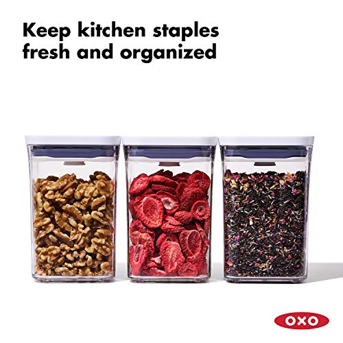  OXO Good Grips 3-PC Small Square Short POP Container Set, White