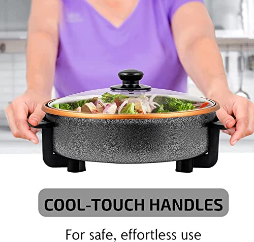  12-Inch Nonstick Electric Skillet - Family-Sized Serves 4 To 6 People