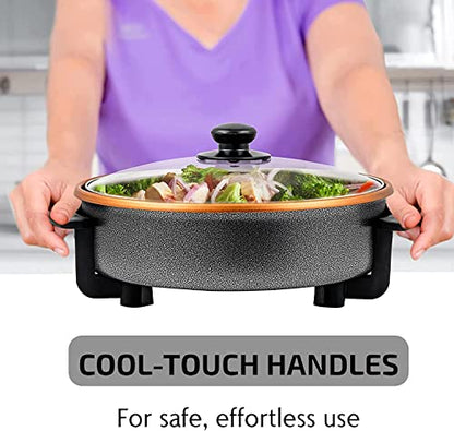  12-Inch Nonstick Electric Skillet - Family-Sized Serves 4 To 6 People