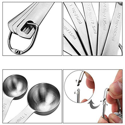  Measuring Spoons Stainless Steel Small Tablespoon Accurate Kitchen Measuring Spoons 1/2 Tablespoon And 1/8 Teaspoon Metal Measuring Spoon For Dry And Liquid Ingredients, Set Of 6.