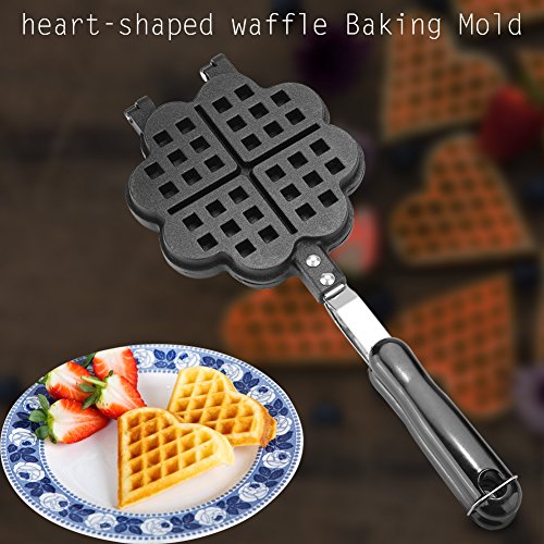  Affle Maker, Egg Waffle Iron Heart Shape Household Kitchen Gas NonStick Waffle Maker Pan Mould Mold Press Plate Baking Tool Baking Pan Frying Mold Kitchen Accessori