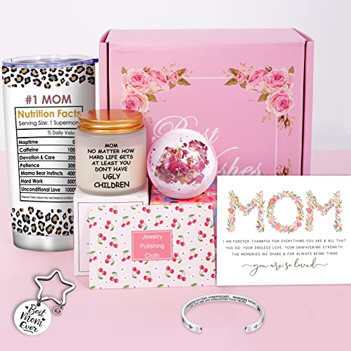  Ifts For Mom From Daughter Or Son, Birthday Day Gifts For Mom, Ideal New Mom Gifts Basket For Women, 7pcs Unique Mom Gifts Set For Christmas Mothers Day Birthday