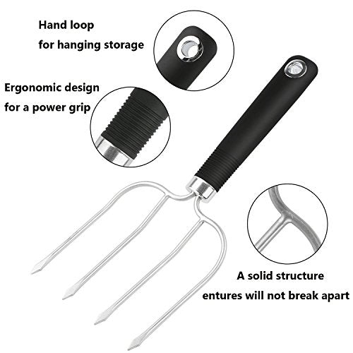  Urkey And Poultry Lifter Fork, Set Of 2 Stainless Steel Cooking Roasting Carving Meat Forks Tools Heat-resistant For BBQ Barbecue Grilling Smoking Transport Turning
