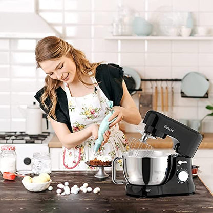  Stand Mixer, Zuccie 4.5L Mixers Kitchen Electric Stand Mixer, 380W Motor Power Food Mixer, 8+P-Speed Dough Mixer With Dough Hook, Wire Whip & Beater, Black