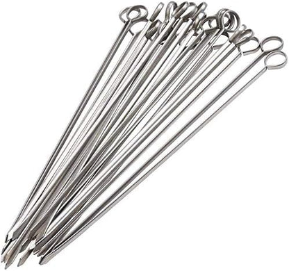  24 Pack Kabob Skewers For Grilling 12 Inch - BBQ Grill Grilling Accessories, Stainless Steel