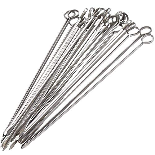  24 Pack Kabob Skewers For Grilling 12 Inch - BBQ Grill Grilling Accessories, Stainless Steel