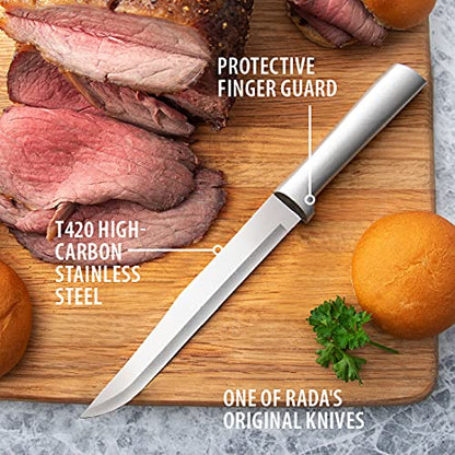  Ada Cutlery Slicing Knife – Stainless Steel Blade With Brushed Aluminum Handle Made In The USA, 11-3/8 Inches