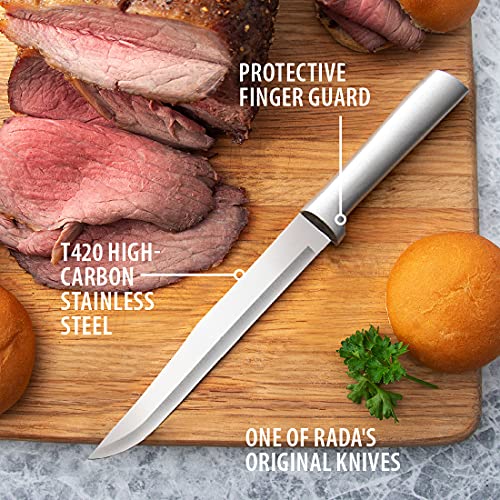  Ada Cutlery Slicing Knife – Stainless Steel Blade With Brushed Aluminum Handle Made In The USA, 11-3/8 Inches