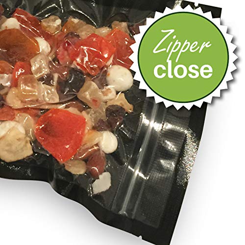  11" X 16" Zipper Gallon Bags, Black Back & Clear Front, 50 Count, Resealable, Precut