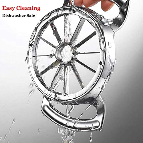  Pple Slicer And Corer, Heavy Duty Stainless Steel Ultra-Sharp Apple Divider Wedger, 12-Blade Corer For Up To 3.5 Inches Fruit Slice