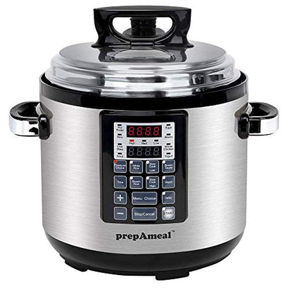  6QT 8 IN 1 Pressure Cooker MultiUse Programmable Instant Cooker Pressure Pot With Slow Cooker, Rice Cooker, Steamer, Sauté, Yogurt, Warmer