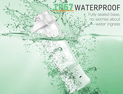  20oz Portable Blender For Shakes And Smoothies With 6 Blades, 5000mAh Battery And 270W 23000RPM Rechargeable Fruit Juicer With 2 Mixing Modes & LED Light, BAP-Free & IP67 Waterproof Personal Blender For Travel